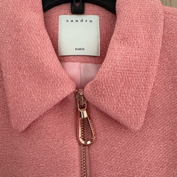 Sandro Coral Textured Zip-Up Jacket - Picture 6 of 10